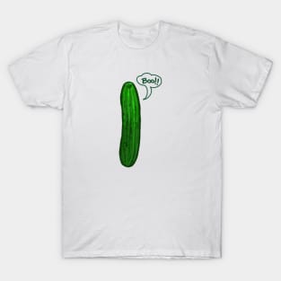 Scary Cucumber Boo Original Funny New School Art T-Shirt